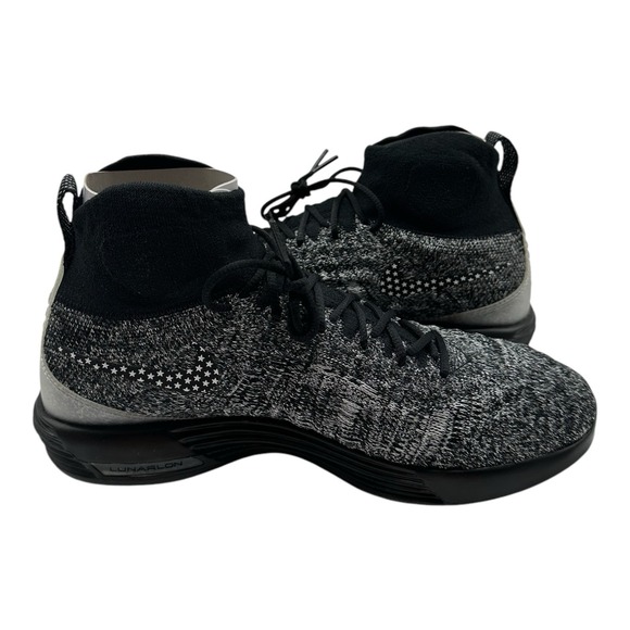 Nike Lunar Magista II Flyknit FC Shoes Mens Sz 8 Black White Sneakers 876385-001 main image 10
